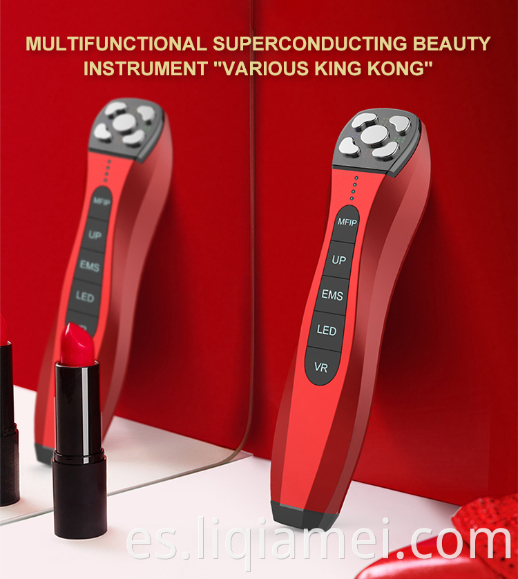 Dispositivo de belleza con luz roja y azul Ultra Pulse Port Skin Guía de cara sensible MFIP/RF Beauty Instrument